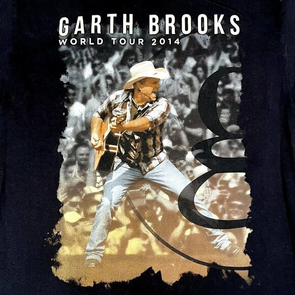 Garth Brooks Black Concert World Tour 2014 Country Music T Shirt - Size M - Picture 4 of 8